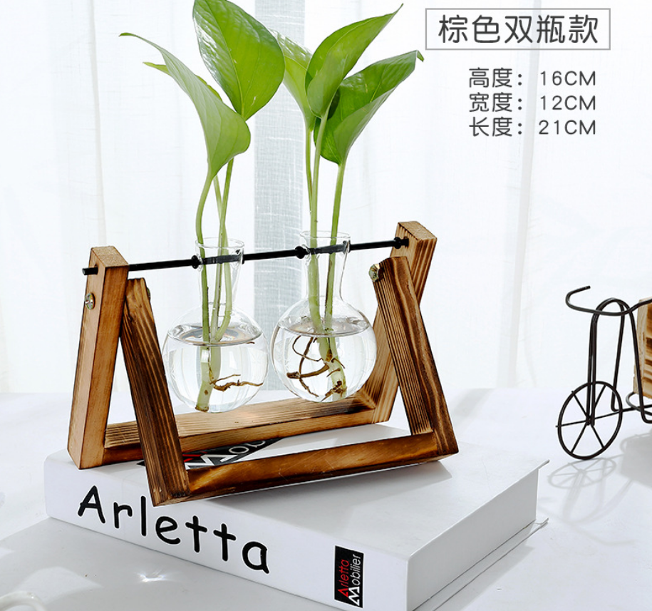 Wood and Glass Shelf for Home Decor