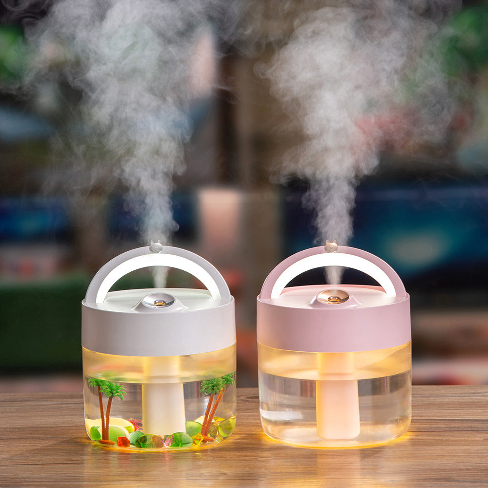 Portable Quiet Air Purifier with Humidifier Lamp