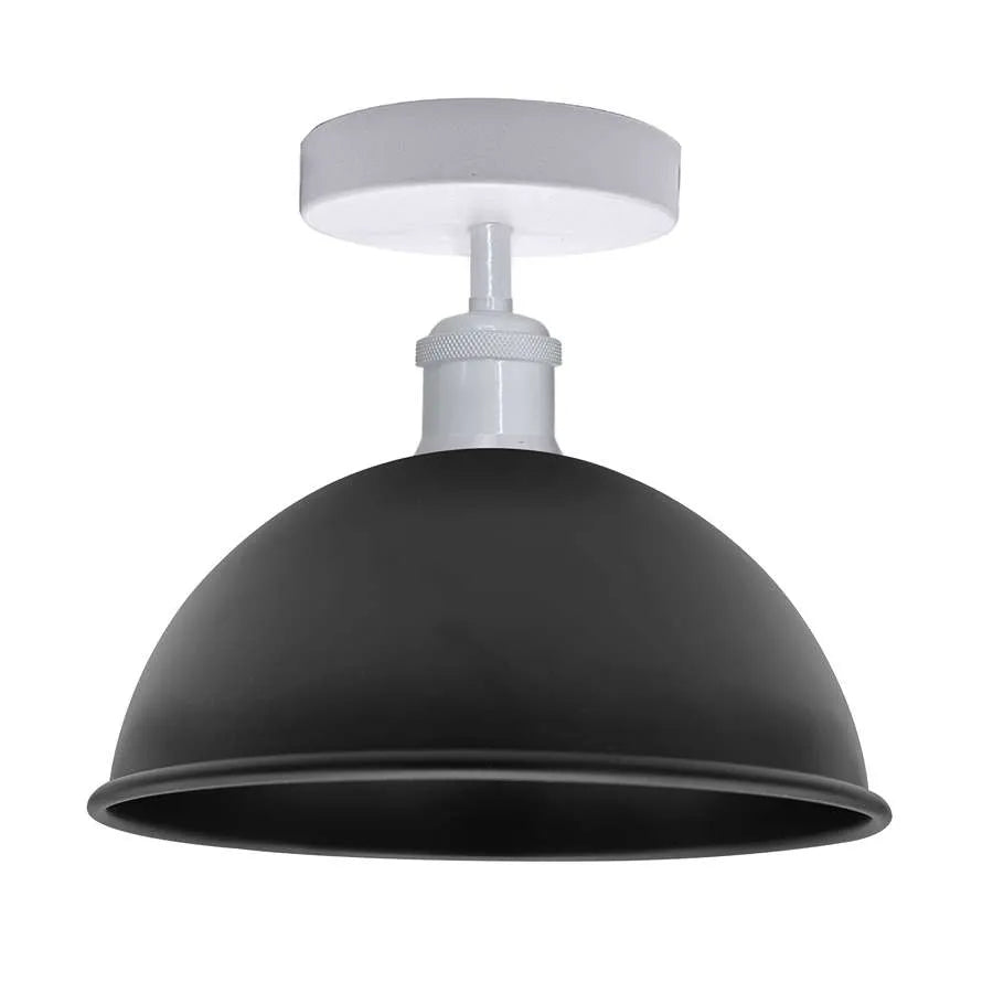 Vintage Industrial Flush Mount Ceiling Light Metal Dome E27 Fitting ~5111-10