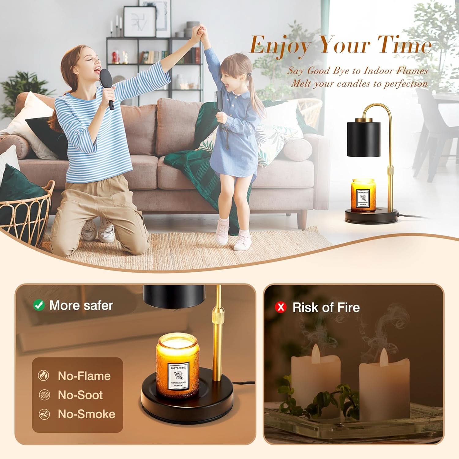 Candle Warmer Lamp With Programmable Timer Dimming-3