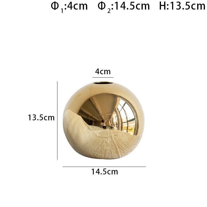 Electroplated Ceramic Gold Vase for Home Decor