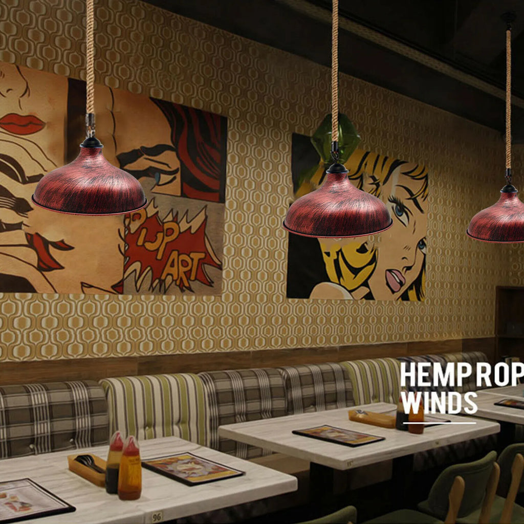 Modern Retro Industrial Hemp Hanging Ceiling Pendant Light ~5052-0