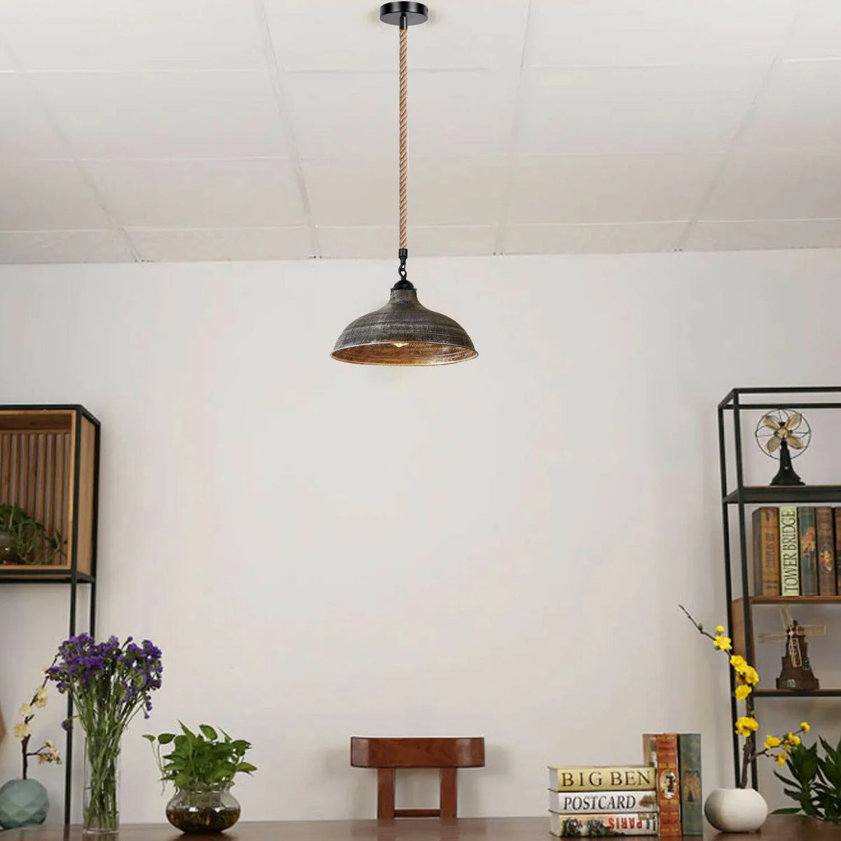 Modern Retro Industrial Hemp Hanging Ceiling Pendant Light ~5052-1