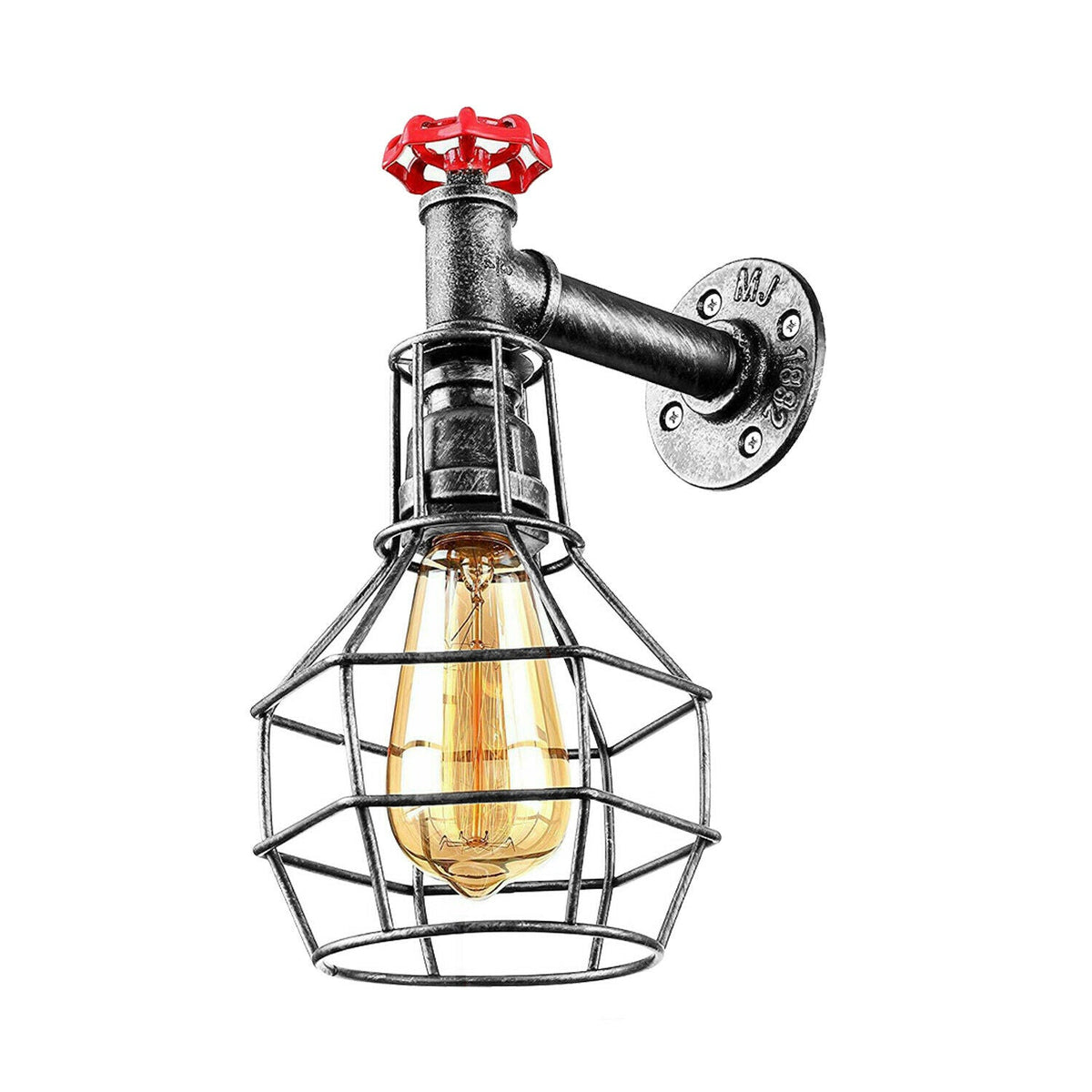 Modern Industrial Retro Vintage Style Pipe Cage Wall Light Wall Lamp Fixture~1118-4