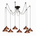 8 Head Spider Light Industrial Pulley Pendant E27 Retro Ceiling Rose~1000-0
