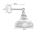 Brushed Silver Metal Curvy Brushed Industrial Wall Mounted Wall Lamp Light~3460