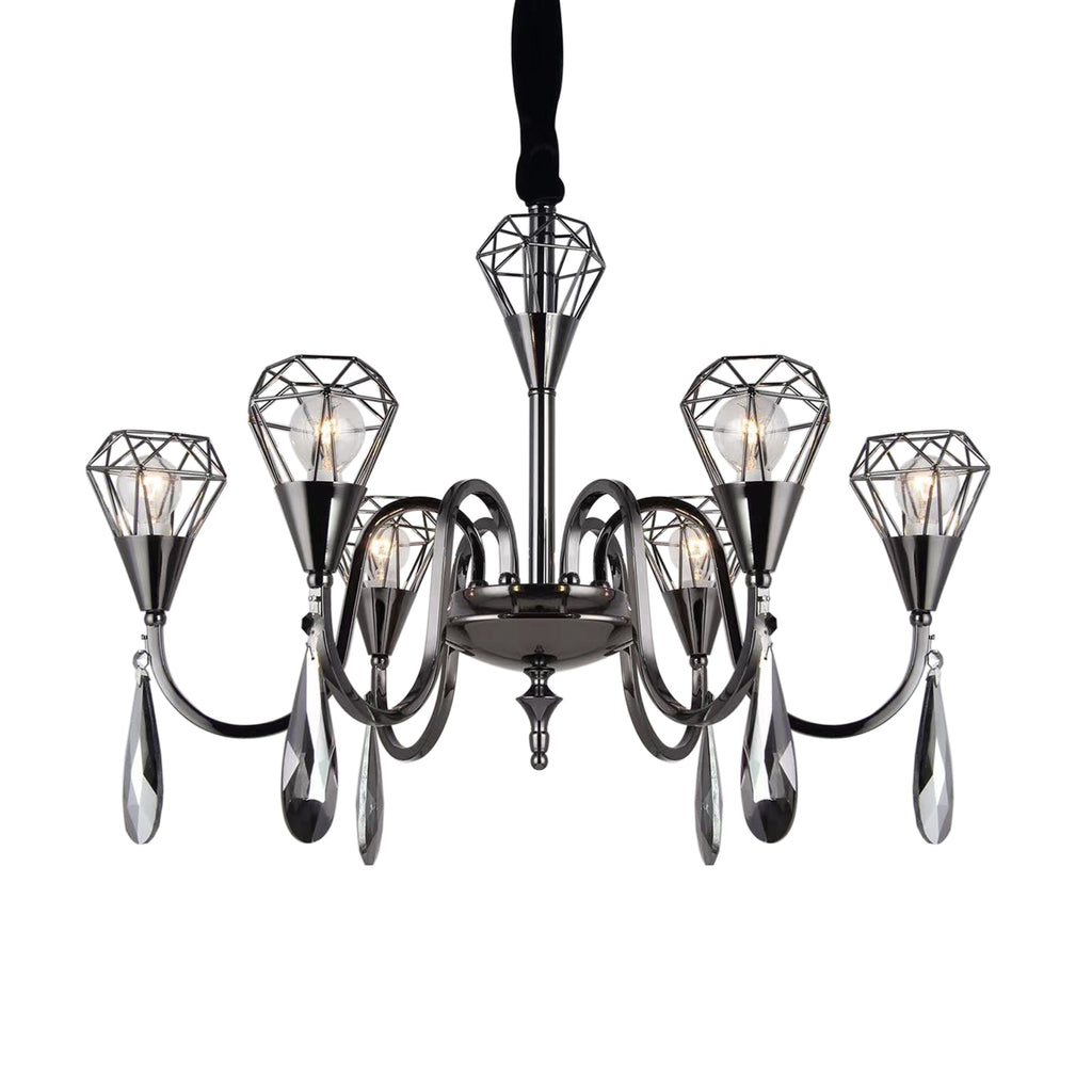 Raindrop 6-Lamp Antique Chandelier | Ceiling Pendant~4621-5