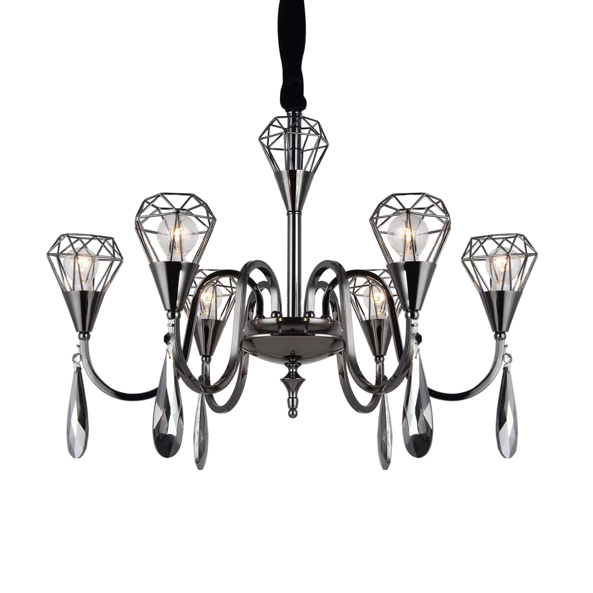Raindrop 6-Lamp Antique Chandelier | Ceiling Pendant~4621-5