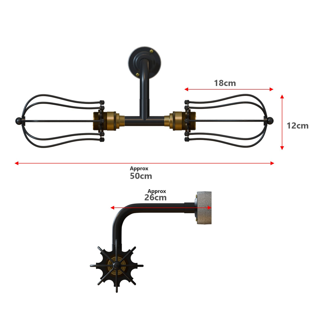 Industrial 2-Way Light Kit Cage Conduit Wall Light Fixtures ~ 5699-2