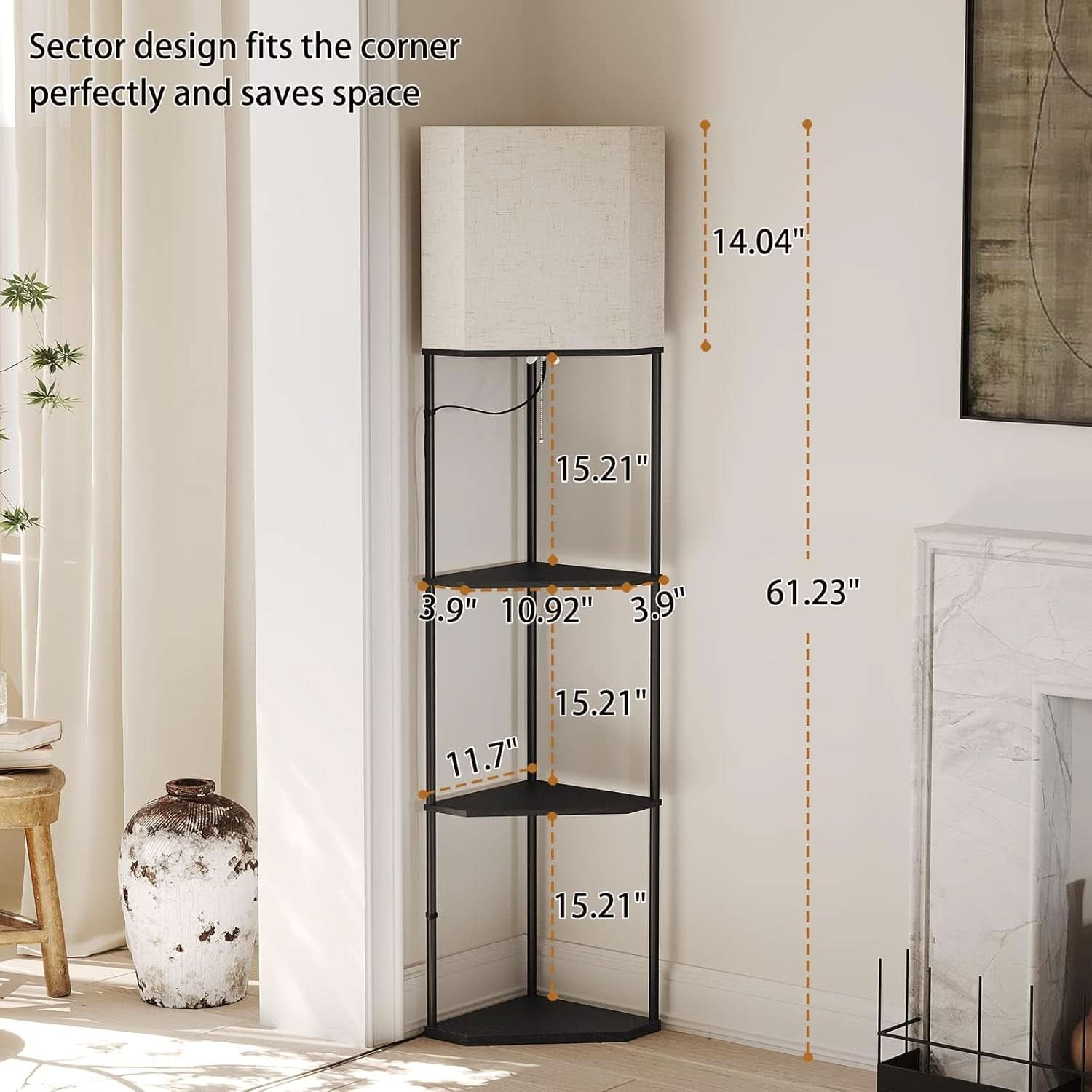 Corner Floor Lamp Three Color Temperature Lighting-3