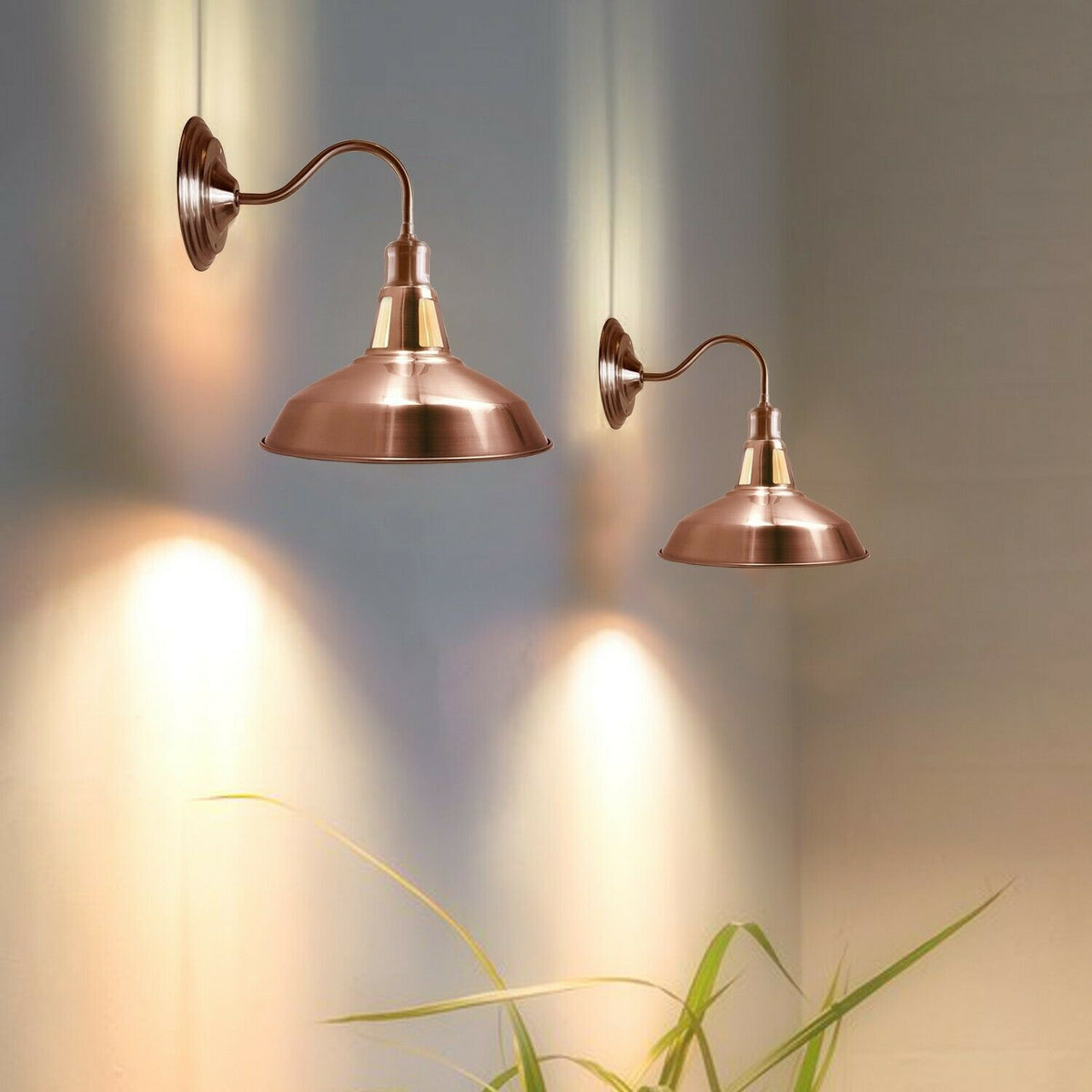 Copper Wall Light 30 cm Barn Slotted Shade Modern Style High Polished Wall Sconce~3627-4