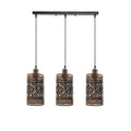 Industrial 3 Way Retro Brushed Copper Cage Ceiling Hanging Pendant Shade E27~3756-2