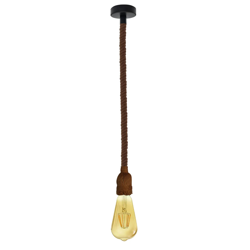 Vintage Ceiling Pendant Light Brown  Colour Hemp Rope Hanging Lamp lights~4267-0