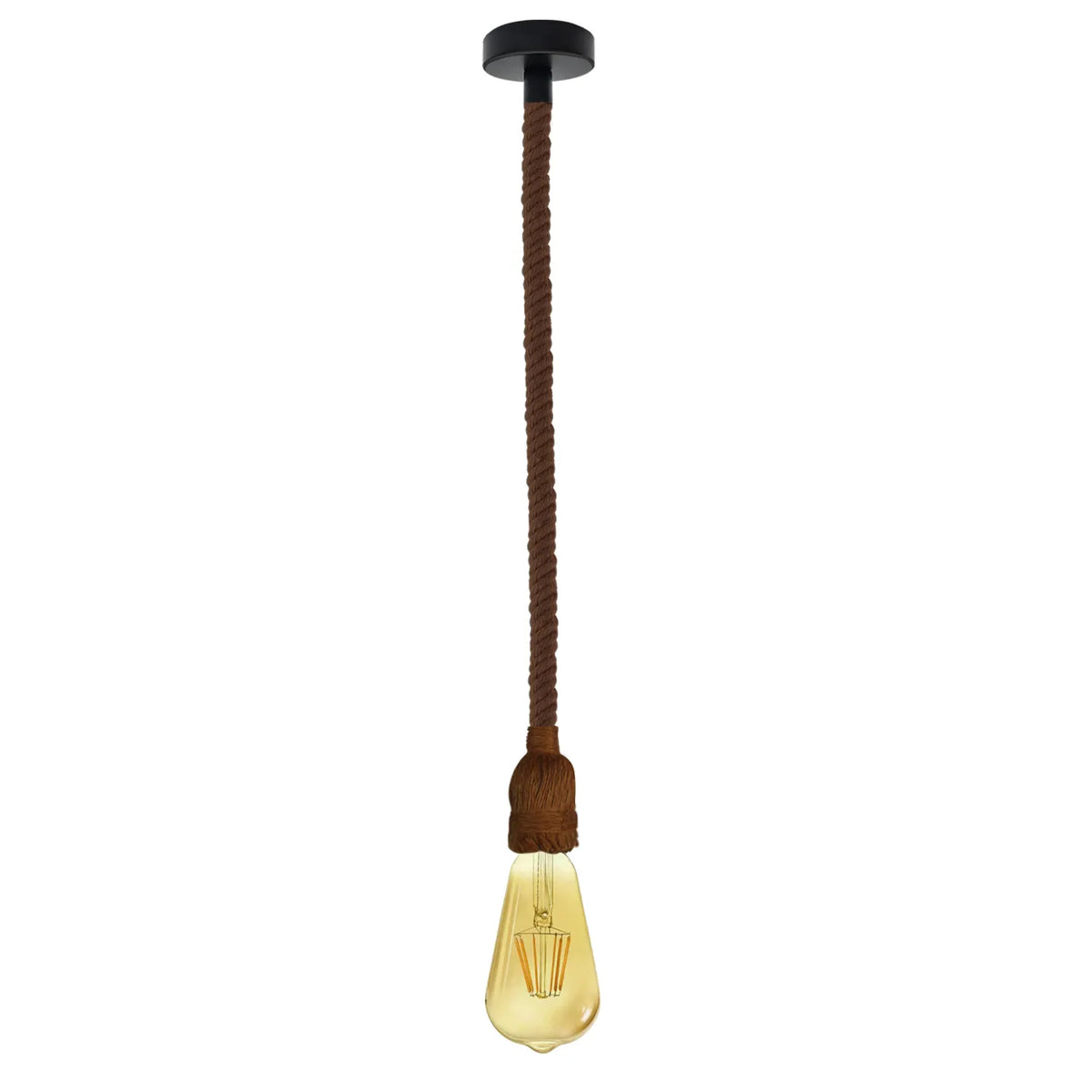 Vintage Ceiling Pendant Light Brown  Colour Hemp Rope Hanging Lamp lights~4267-0