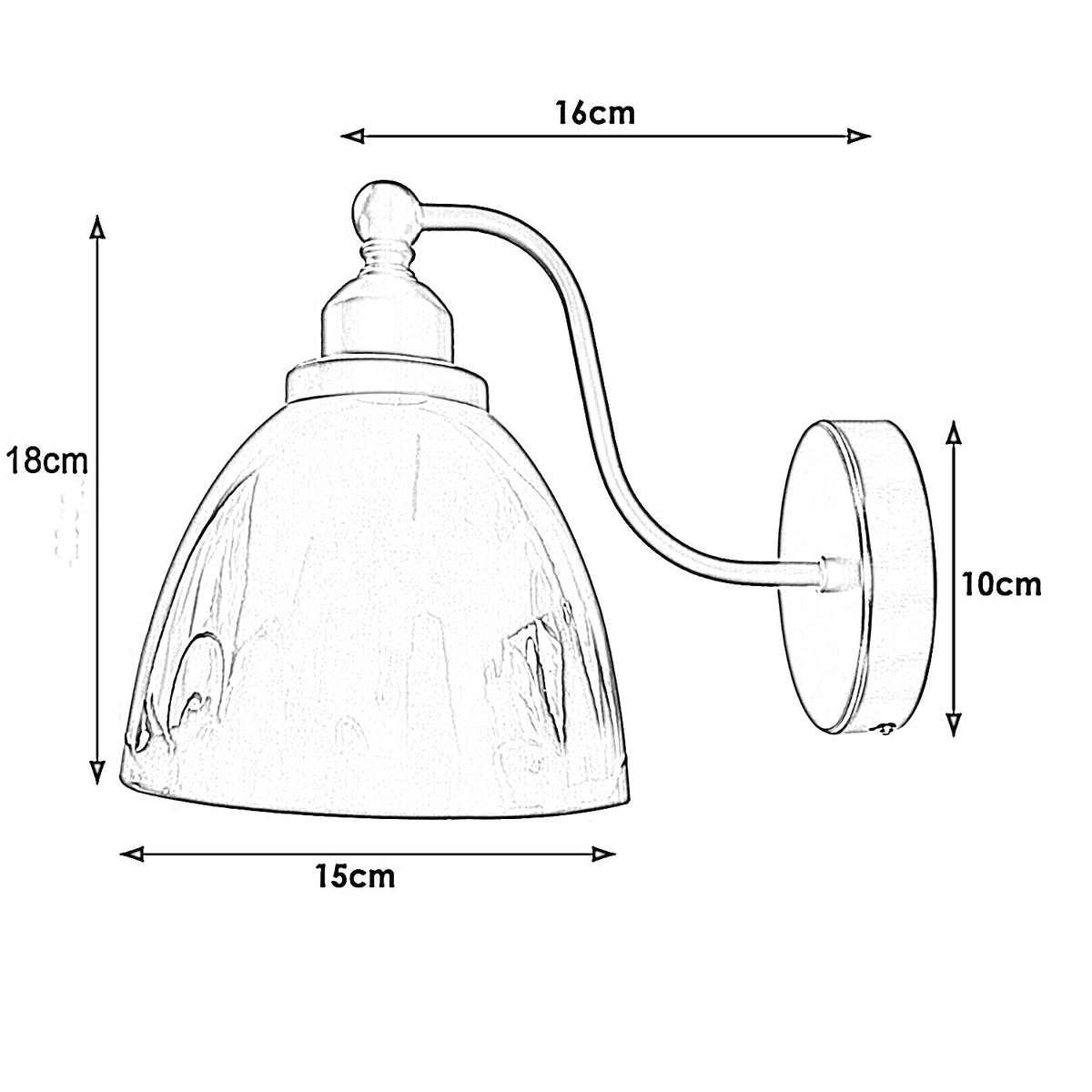Modern Industrial Adjustable Wall Light Metal E27 Sconce ~3910-1