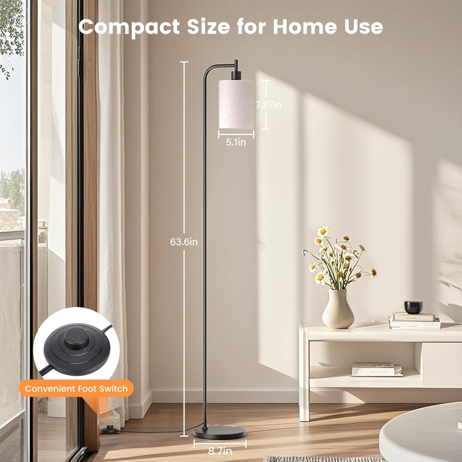 Dimmable Floor Lamp With Remote Three Color Temperatures-3