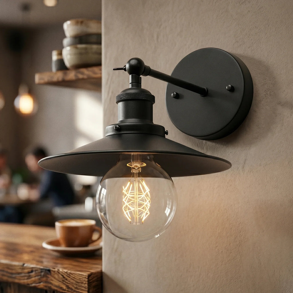 Black Finish Simple Flat Wall Light ~1503-0