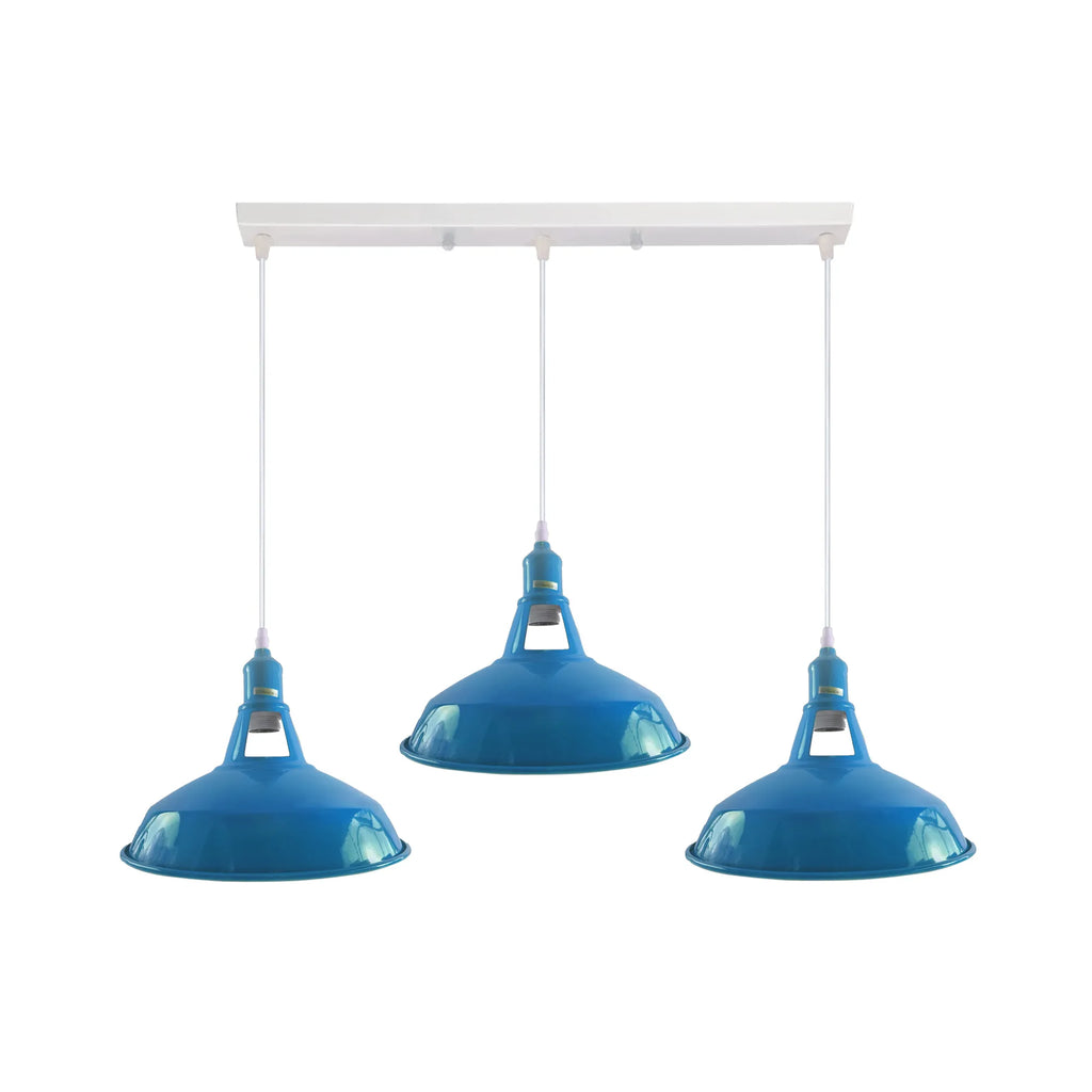 3 Way Ceiling Barn Slotted E27 Metal Pendent Light Fixture~4339-1