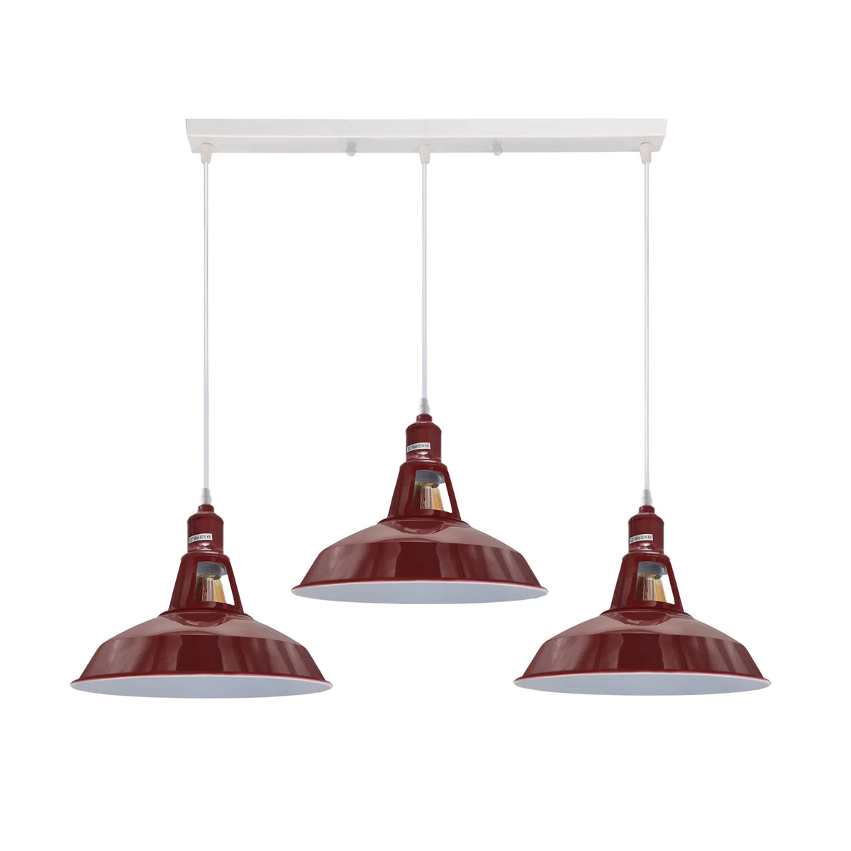 3 Way Ceiling Barn Slotted E27 Metal Pendent Light Fixture~4339-5