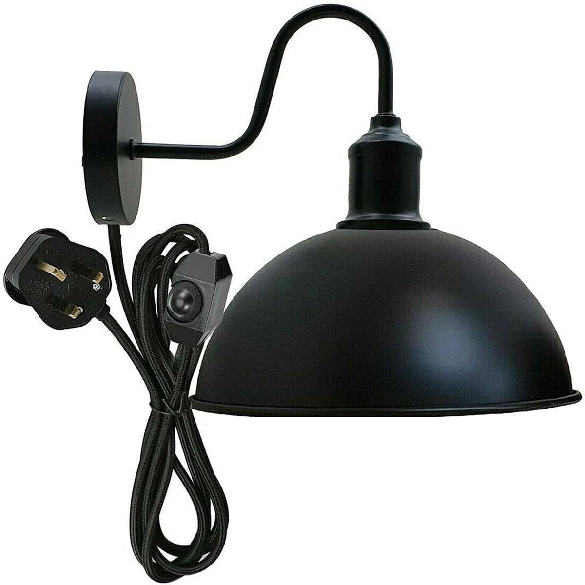 Black Dome Metal Wall Scone Wall Lights-5620-3