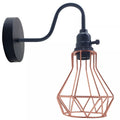 LEDSONE Industrial Vintage Wall Sconce – Geometric Metal Cage E27 Lamp ~5645-3