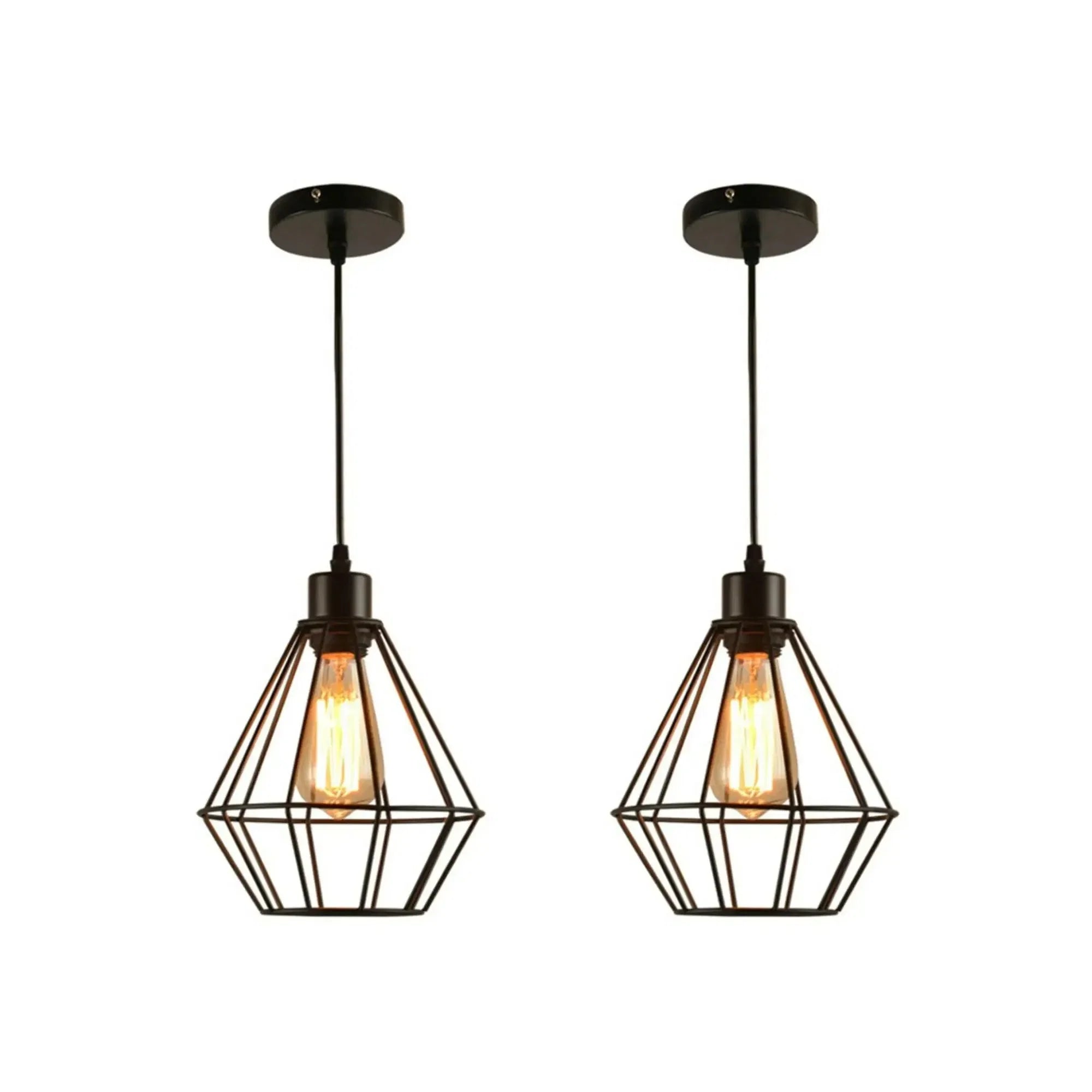Industrial Metal E27 Bulb Guard Wire Cage Ceiling Pendant Light~5654