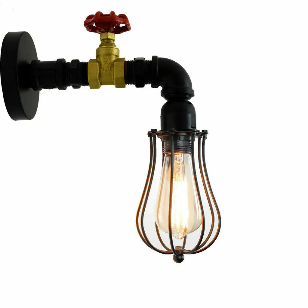 Vintage Industrial Tap Water Pipe Wall Light E27~ 5665-0