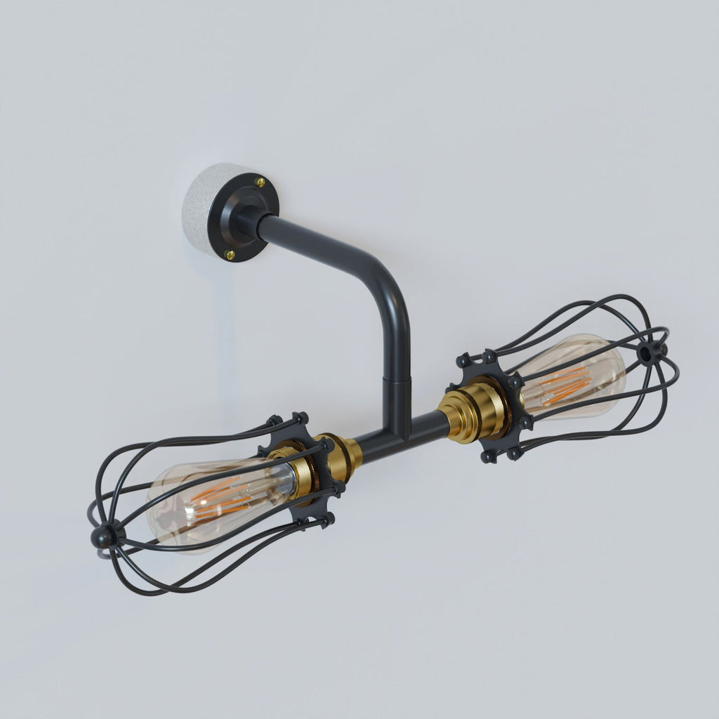 Industrial 2-Way Light Kit Cage Conduit Wall Light Fixtures ~ 5699-1