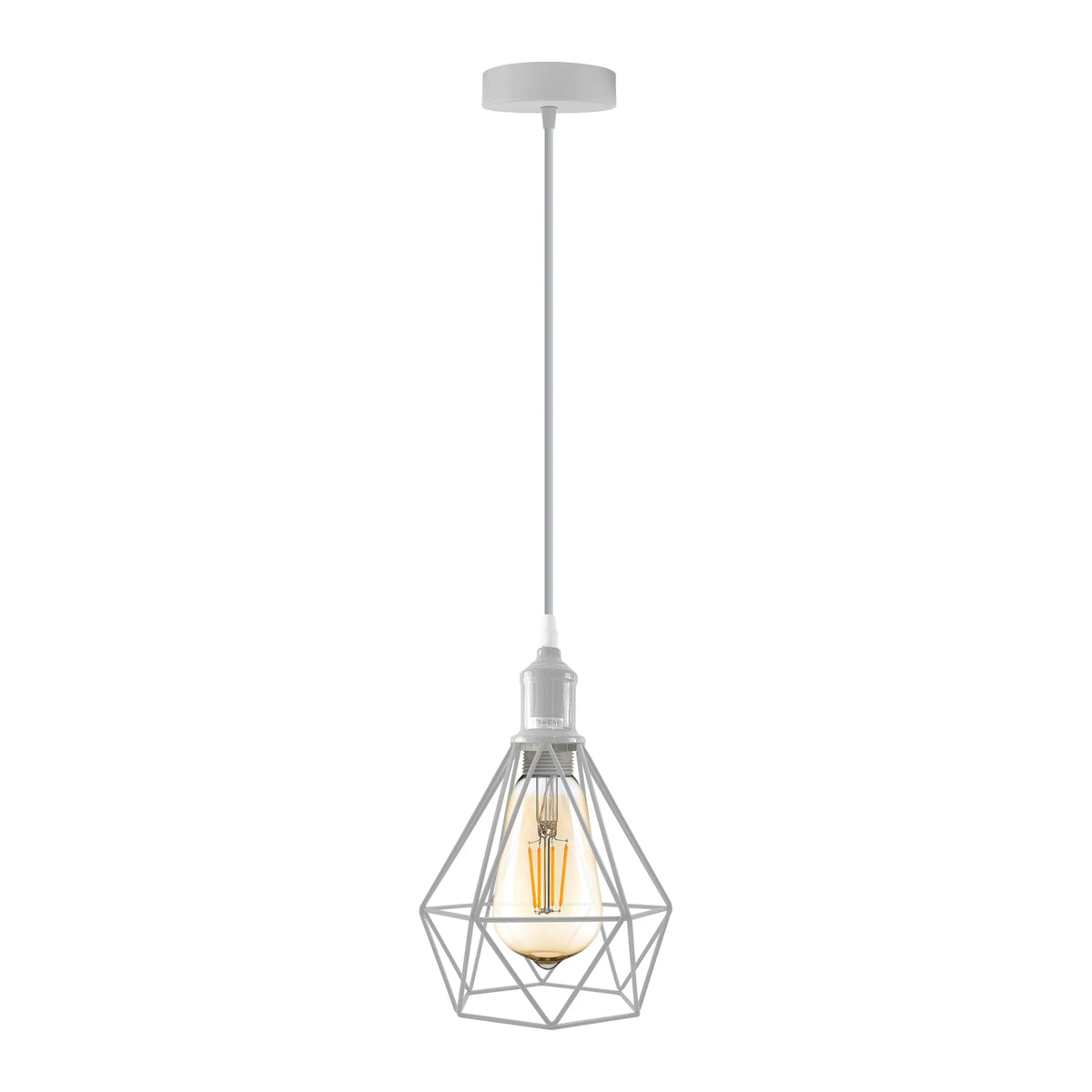 E27 Ceiling Light Metal Open Style Lamp Shade,Hanging Adjustable 95cm Cable~4342-6