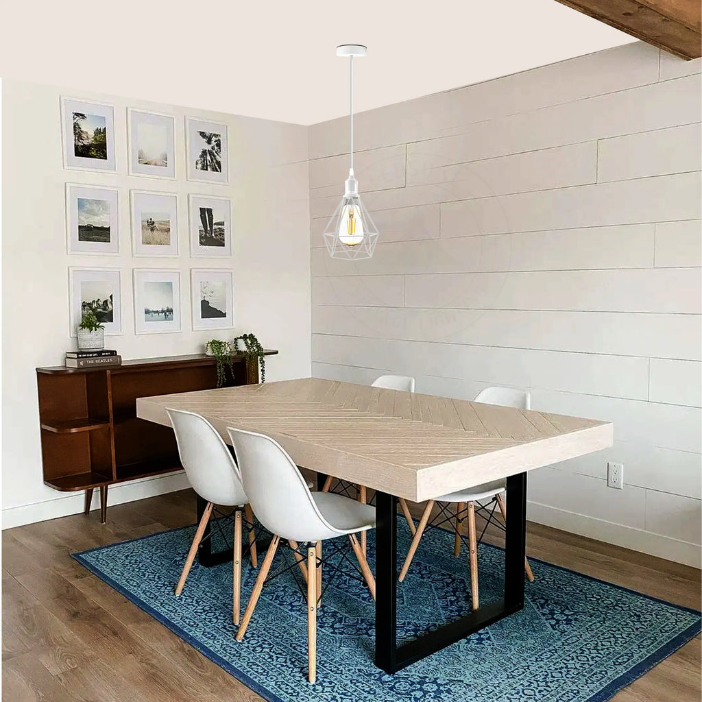 E27 Ceiling Light Metal Open Style Lamp Shade,Hanging Adjustable 95cm Cable~4342-1