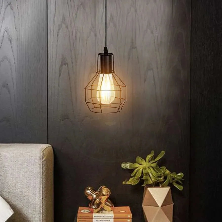Vintage Nest Metal Wire Cage Ceiling Pendant Light Fitting ~5961-0