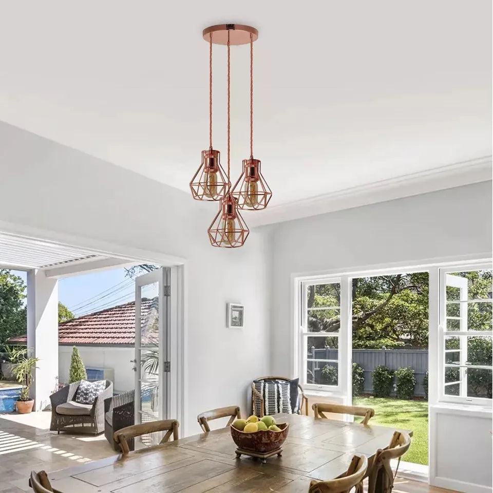 Vintage Industrial Cluster Pendant Lights | E27 Hanging Light~5860-0