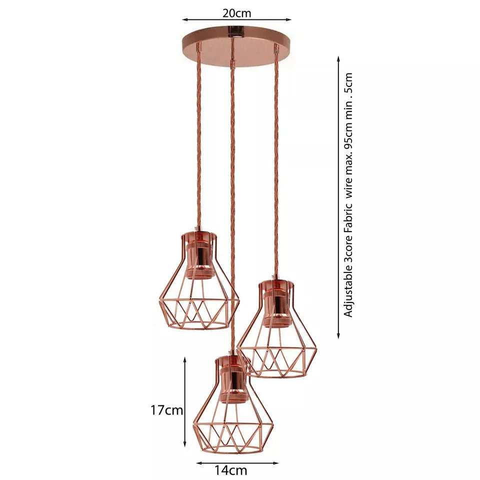 Vintage Industrial Cluster Pendant Lights | E27 Hanging Light~5860-3