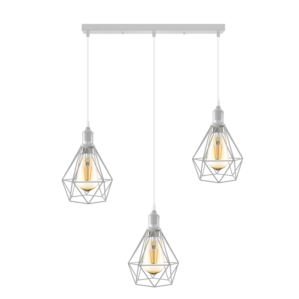E27 Ceiling Light Metal Open Style Lamp Shade,Hanging Adjustable 95cm Cable~4342-2