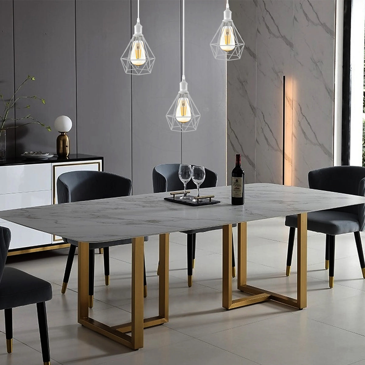 E27 Ceiling Light Metal Open Style Lamp Shade,Hanging Adjustable 95cm Cable~4342-0
