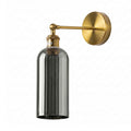Adjustable Vintage Brass Wall Sconce Smoked Grey Glass Wall Lamp ~6718-3