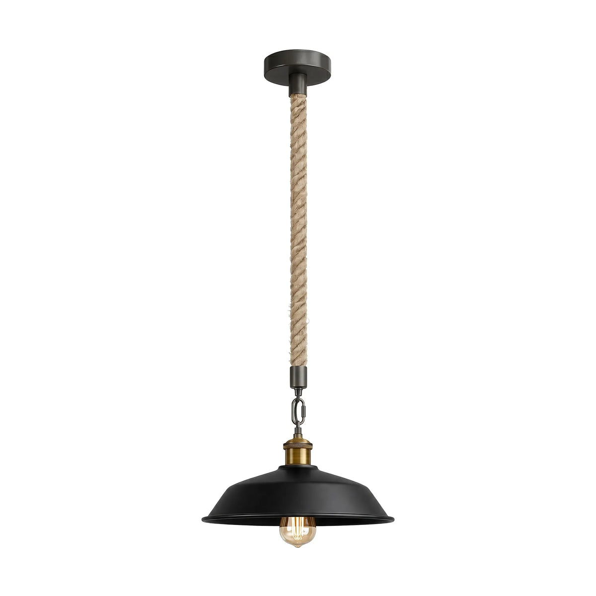 36cm Metal 1M Hemp Light E27 Dimmable Easy Fit ~6787-3