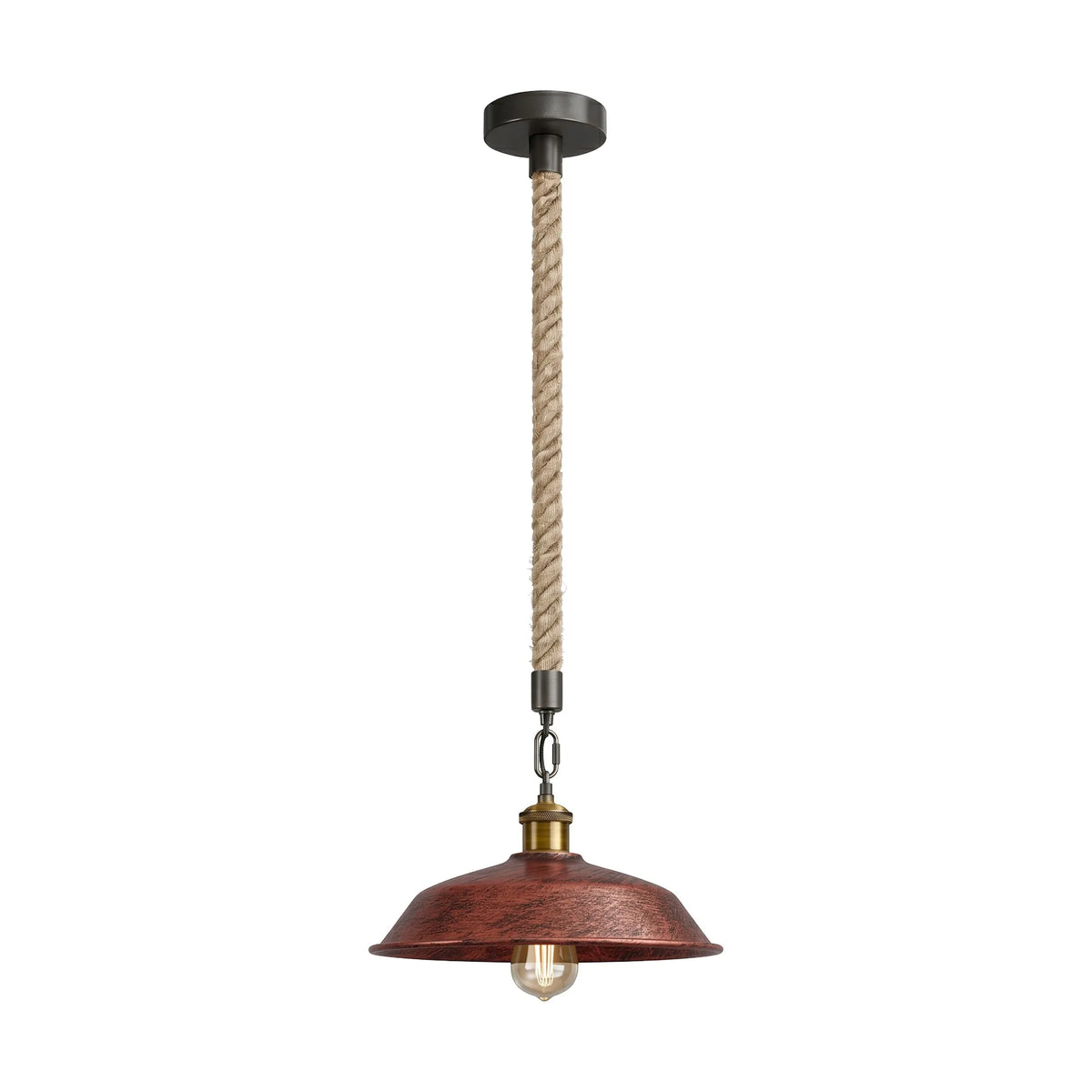 36cm Metal 1M Hemp Light E27 Dimmable Easy Fit ~6787-4