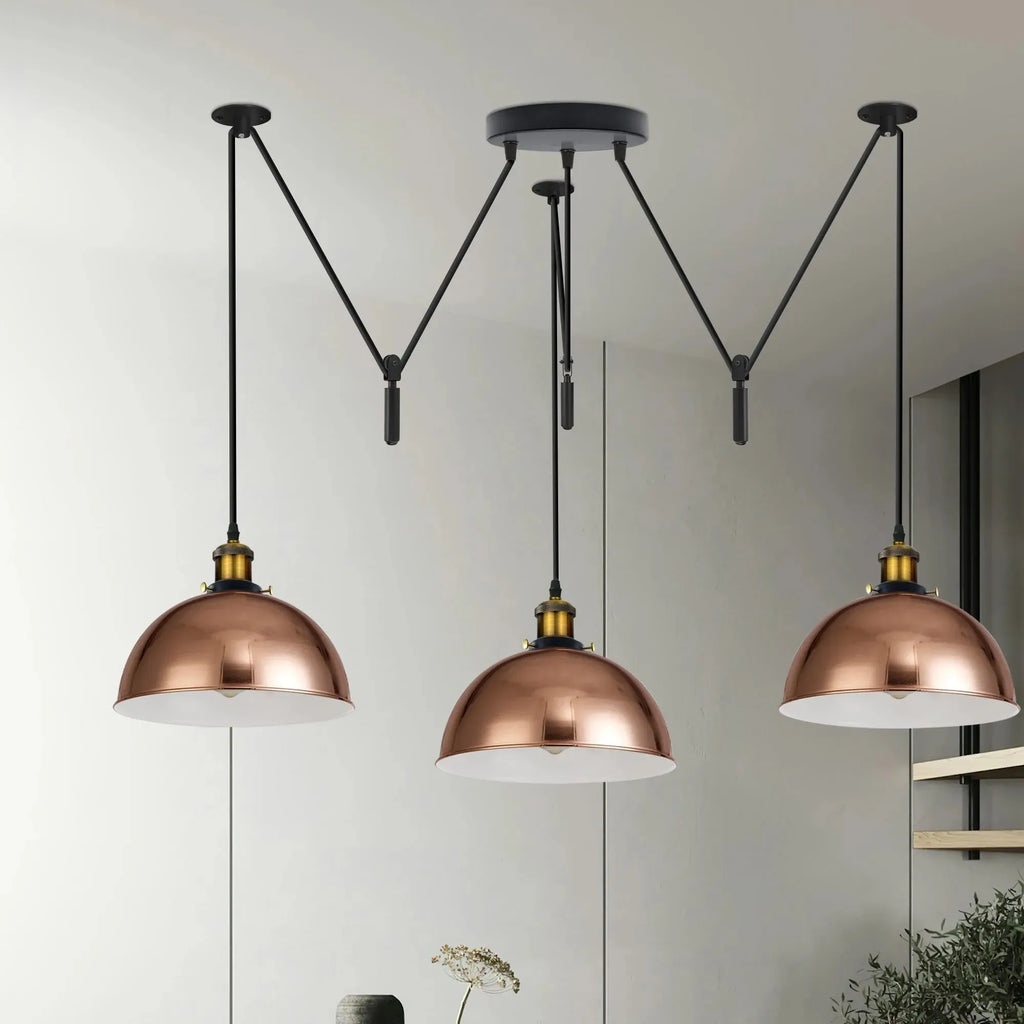 KUPOL Triple Pulley Drop Adjustable Pendant Light ~6795