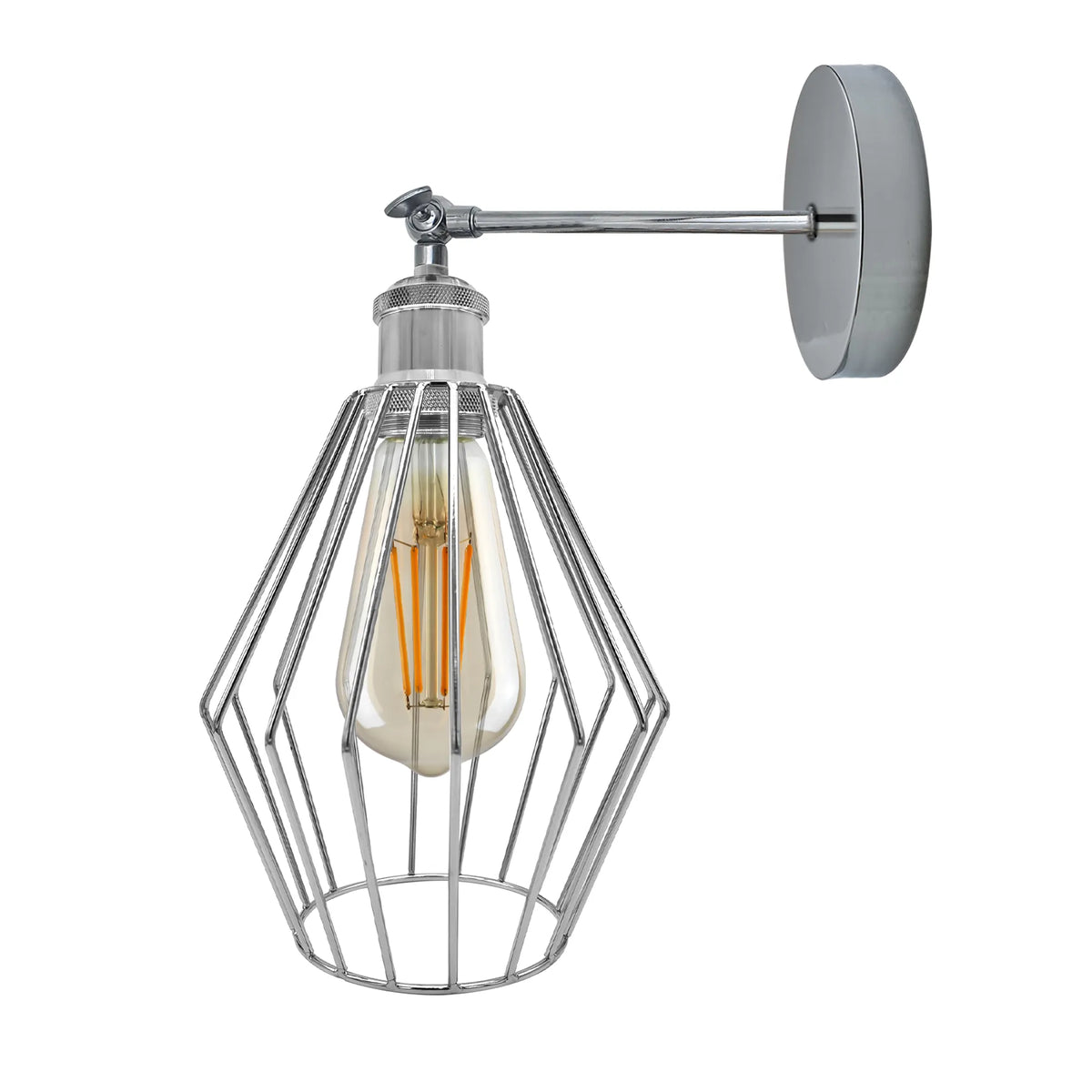 Chrome Wall Light Fixture,Electroplating Wall Sconce E27 Socket,Diamond Shape~4183-4