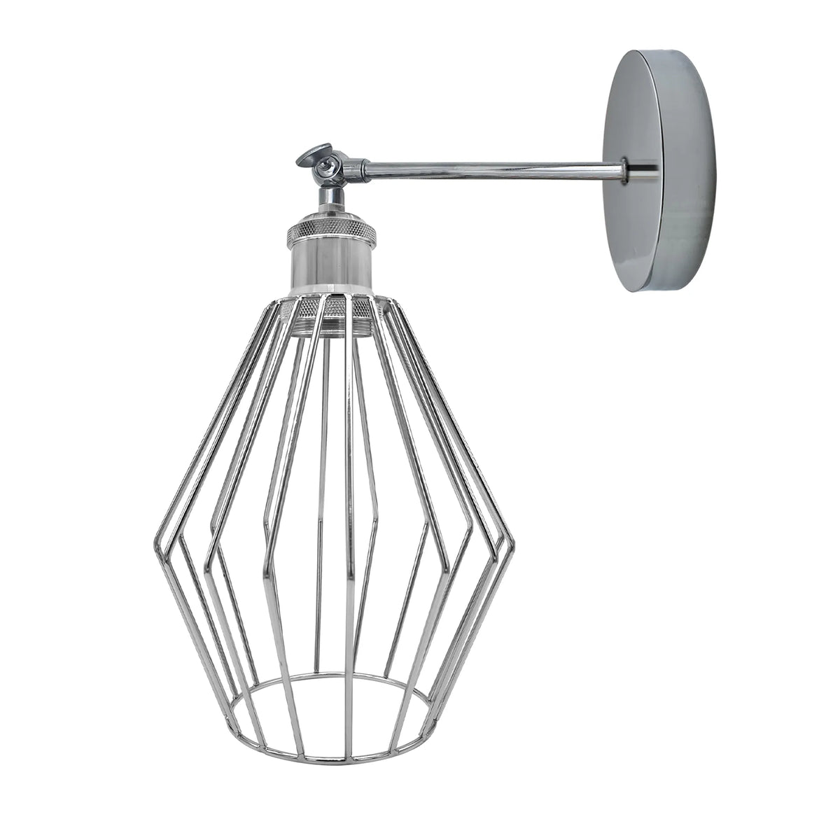Chrome Wall Light Fixture,Electroplating Wall Sconce E27 Socket,Diamond Shape~4183-5