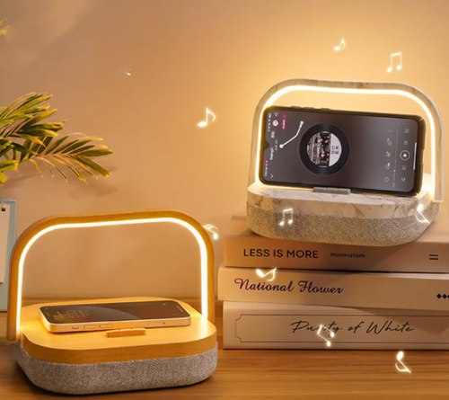 3-in-1 LED Lamp with Wireless Charger & Bluetooth Speaker