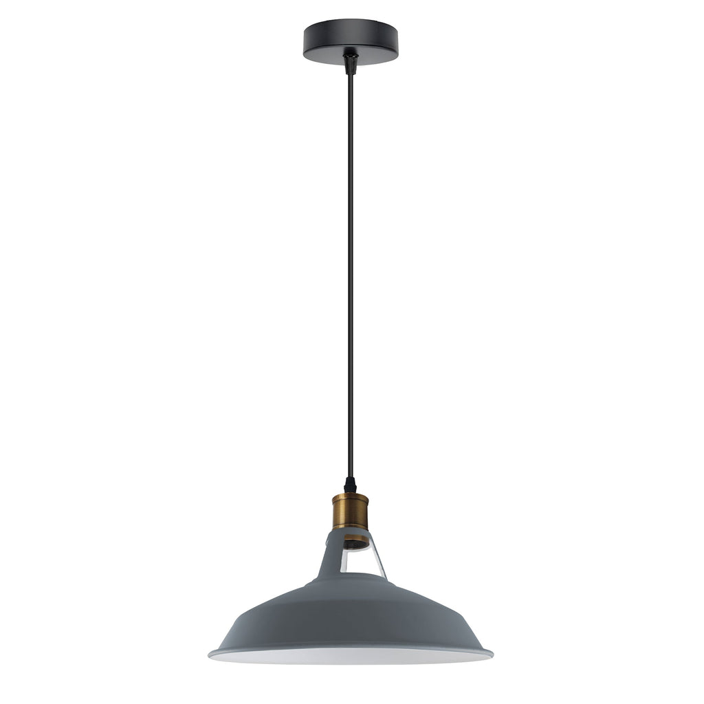 Modern Industrial Retro-Style Grey Metal Ceiling Pendant Light ~2558-3