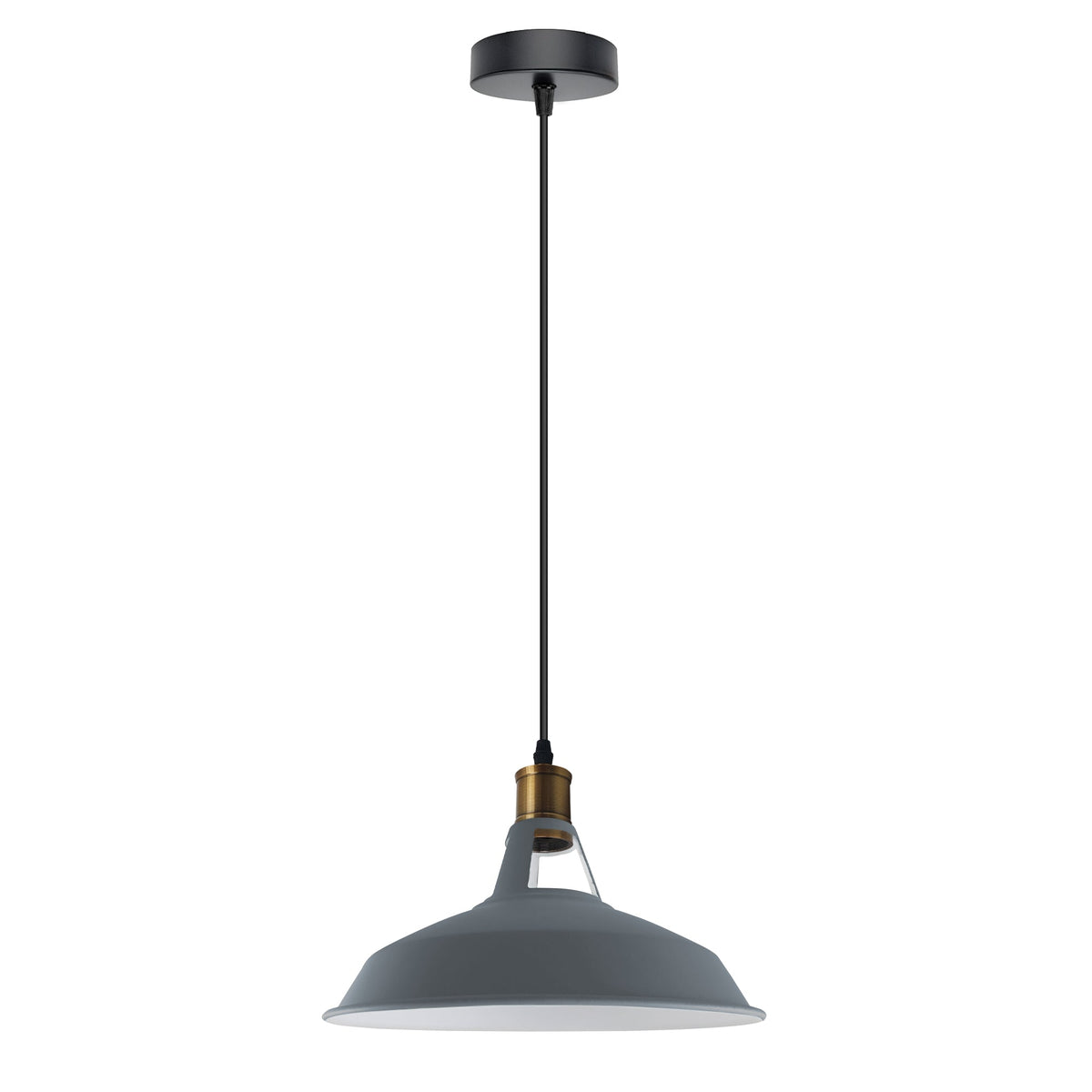 Modern Industrial Retro-Style Grey Metal Ceiling Pendant Light ~2558-3
