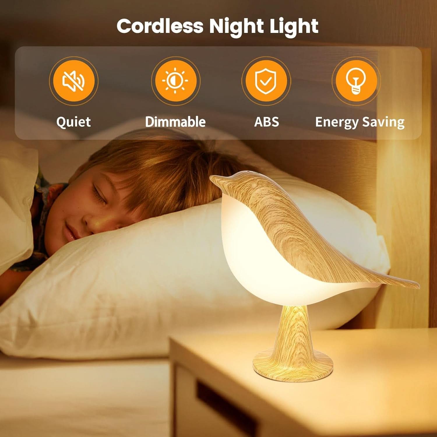 Bird Table Lamp Cordless Rechargeable Reading Light-2