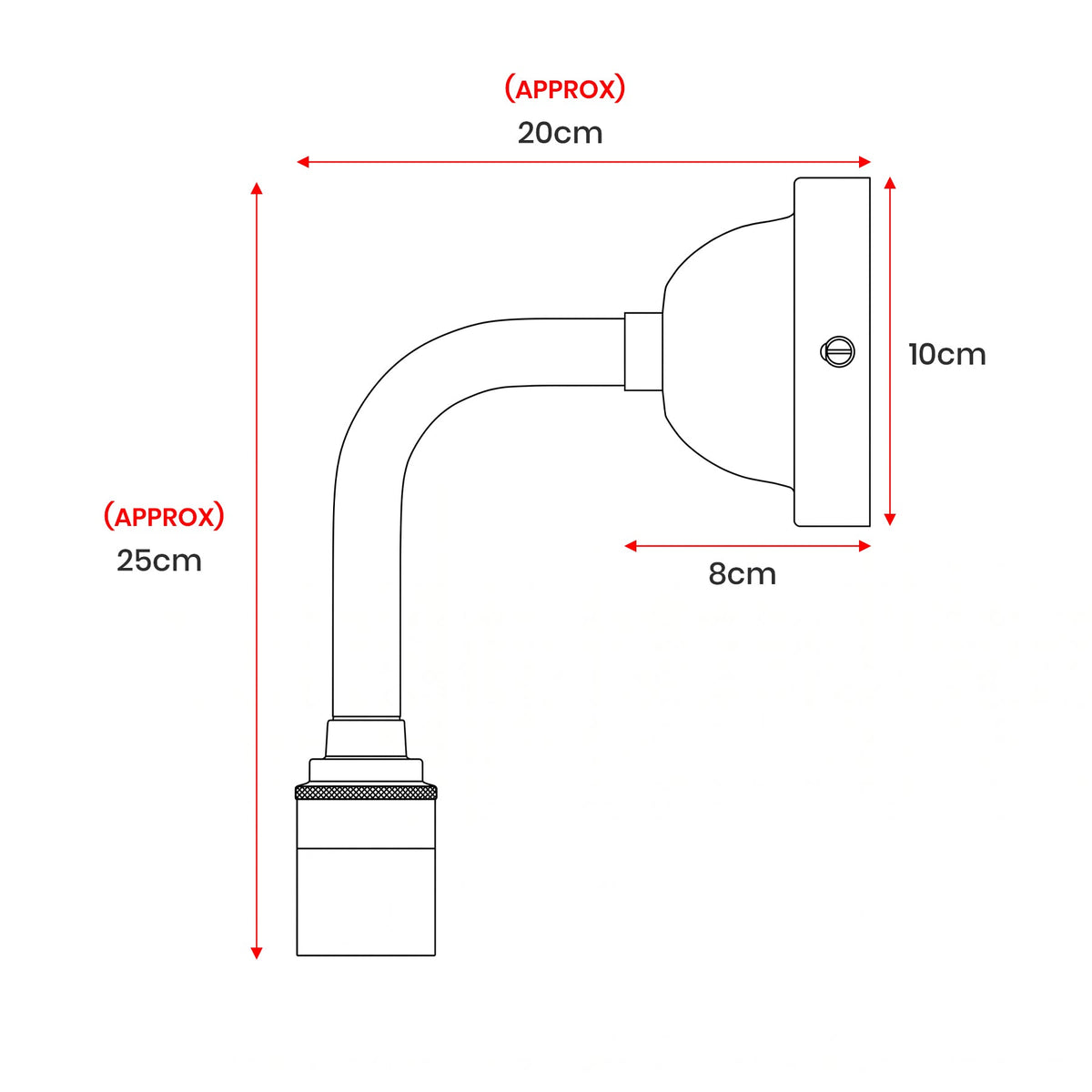 Industrial Wall Light E27 G95 LED Elbow Arm Wall Sconce - 6829-2
