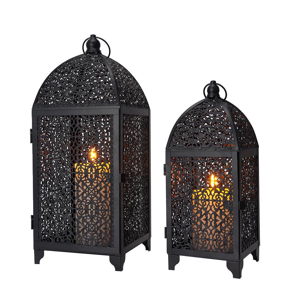 12''&16.5'' High Vintage Hanging Decorative Candle Lantern(Set of 2)-2