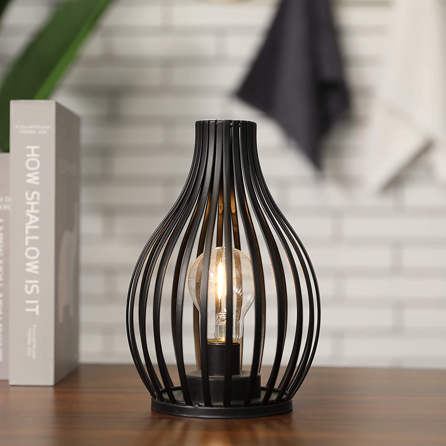 9.5''High Battery-Powered Table Lamp-0