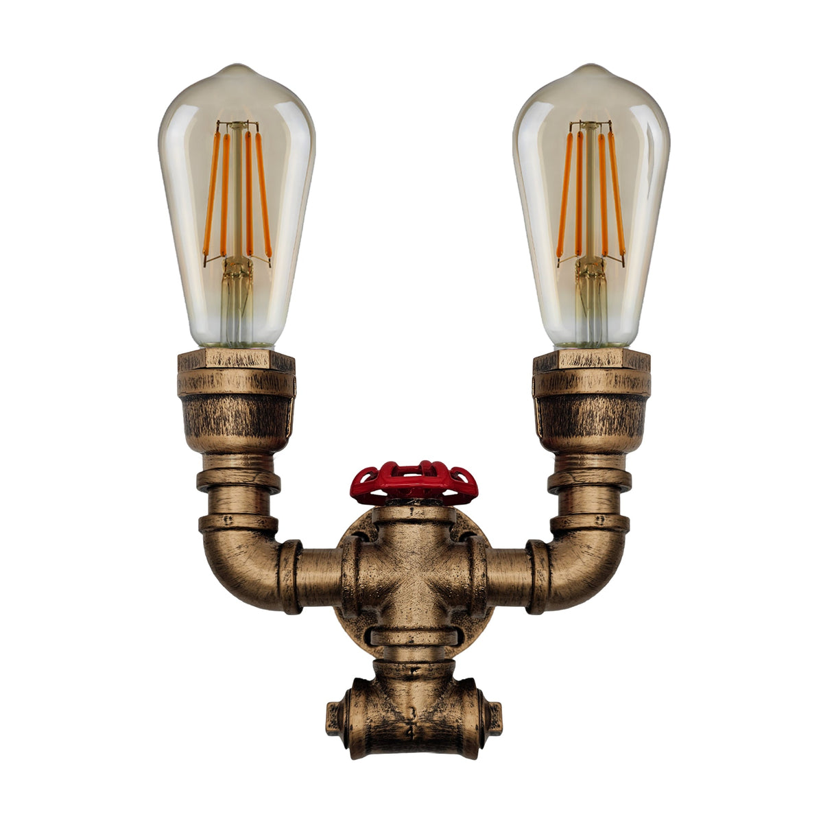 Industrial Metal Rustic Twin Waterpipe Wall Light ~5534-4