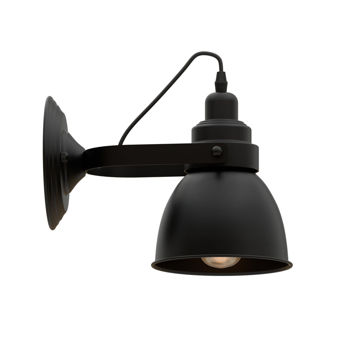 Industrial Wood Effect Bell Wall Light E27 ~5526-9
